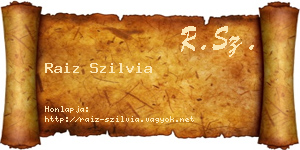 Raiz Szilvia névjegykártya